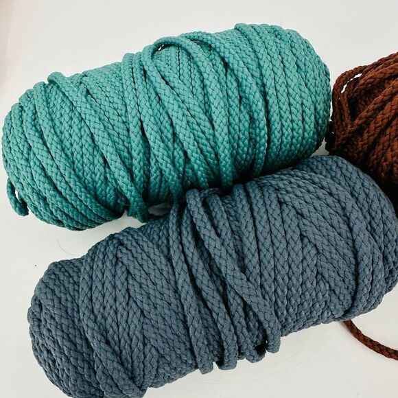 Bonnie Macrame Braid Craft Cord MIXED Lot BROWN BLUE Pepperell Vintage 6mm - Picture 4 of 8